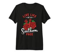 Vive la Vida en un Ritmo sureño Cowboy Cowgirl Southern Belle Camiseta Premium