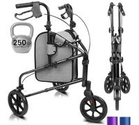 Vive Mobility Caminante de 3 ruedas - Ligero y plegable para personas mayores, hombres, mujeres - Plegable resistente Tri-ruedas para uso en interiores y exteriores (negro)