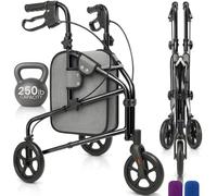 Vive Mobility Caminante de 3 ruedas - Ligero y plegable para personas mayores, hombres, mujeres - Plegable resistente Tri-ruedas para uso en interiores y exteriores (negro)