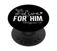 Vive para ÉL Filipenses 1:21 Diseño Inspirador de Fe PopSockets PopGrip Adhesivo