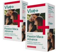 Vive+ Passion Maca Advance 485 mg - 2 paquetes de 30 Cápsulas Veganas - Energía, Vitalidad, Fertilidad y Equilibrio Hormonal para Hombres y Mujeres
