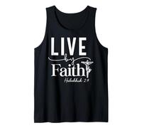 Vive por la Fe: Cita Motivacional Espiritual Camiseta sin Mangas