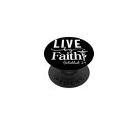 Vive por la Fe: Cita Motivacional Espiritual PopSockets PopGrip Adhesivo