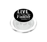 Vive por la Fe: Cita Motivacional Espiritual PopSockets PopGrip para MagSafe