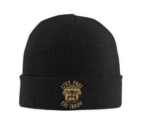 Vive Rápido, Come Basura Hombre Mujer Gorro Invierno Suave Gorro De Punto Resistente Al Viento Watch Cap para Esquí Pasear Al Perro Correr