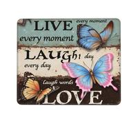 Vive, Ríe, Ama, Mariposas Alfombrilla De Escritorio Lavable Mouse Pad Duradero Mousepad para Pc Gaming Hogar 25X30Cm