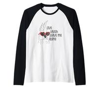 Vive, ríe, déjame en Paz, diversión con Loros Camiseta Manga Raglan