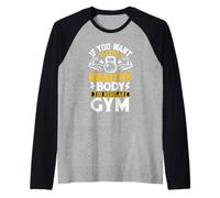 Vive Sano IR al Gimnasio | Entrenamiento de motivación física Camiseta Manga Raglan
