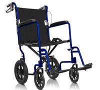 Vive - Silla de ruedas plegable de aluminio con freno de mano, ligera, plegable, ajustable, ayuda de movilidad manual, ultraligera, cómoda, de 19 pulgadas de ancho, asiento de transferencia bariátrica