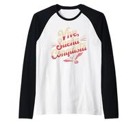 Vive Sueña Conquista Español Diseño de Cita Motivacional Camiseta Manga Raglan