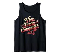 Vive Sueña Conquista Español Diseño de Cita Motivacional Camiseta sin Mangas
