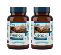 Vive+ Sueño Pack de 2 - 60 Comprimidos Masticables - Complemento Alimenticio con Melatonina 1 mg para Conciliar el Sueño, Alivio del Jet Lag y Descanso Reparador - Caramelos Sabor Mango