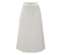 Vive tu sueño Falda fija de cintura midi elegante falda plisada para mujeres maxi elásticas niñas plata, Blanco, M