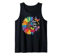 Vive tu verdad, arcoíris, girasol, mariposas coloridas, orgullo Camiseta sin Mangas
