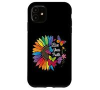 Vive tu verdad, arcoíris, girasol, mariposas coloridas, orgullo Carcasa para iPhone 11