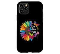 Vive tu verdad, arcoíris, girasol, mariposas coloridas, orgullo Carcasa para iPhone 11 Pro
