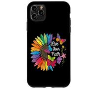 Vive tu verdad, arcoíris, girasol, mariposas coloridas, orgullo Carcasa para iPhone 11 Pro Max
