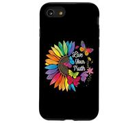 Vive tu verdad, arcoíris, girasol, mariposas coloridas, orgullo Carcasa para iPhone SE (2020) / 7 / 8