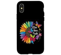 Vive tu verdad, arcoíris, girasol, mariposas coloridas, orgullo Carcasa para iPhone X/XS