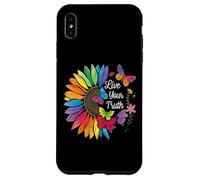 Vive tu verdad, arcoíris, girasol, mariposas coloridas, orgullo Carcasa para iPhone XS Max