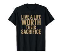 Vive una vida que valga la pena su sacrificio Memorial Patriotic Veteran Camiseta