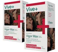 Vive+ Vigor Max - 2 paquetes de 30 cápsulas con Maca Andina, L-Arginina, Ginseng y vitaminas C, E, B12 y B9 - Impulsa energía, vitalidad y rendimiento sexual en hombres y mujeres