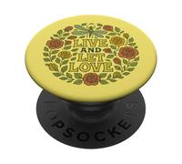 Vive y Deja amar libélula PopSockets PopGrip Adhesivo