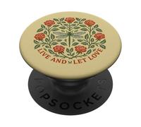 Vive y Deja amar libélula PopSockets PopGrip Adhesivo