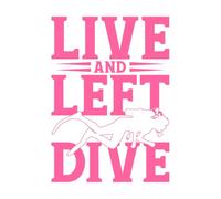 Vive y deja bucear, buceo divertido Calcomanías de pared de PVC 50.4x70.7cm Decoración de tiendas Rosa