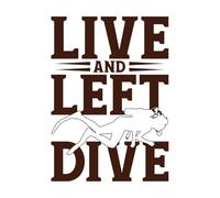 Vive y deja bucear, buceo divertido Calcomanías de pared de PVC 50.4x70.7cm Pintura mural artística Café