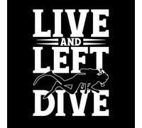 Vive y deja bucear, buceo divertido Calcomanías de pared de PVC 57.6x80.8cm Cultura del tatuaje Blanco