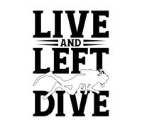 Vive y deja bucear, buceo divertido Pegatinas de pared de papel adhesivo 50.4x70.7cm Personalización personalizada Negro