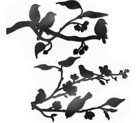 Vivegate Arte de pared de pájaros de metal, decoración de pared de pájaros en un alambre, decoración de pared de pájaros de metal, decoración de pájaros al aire libre (grande, 91,5 x 33 cm)
