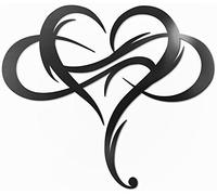 Vivegate Decoración de pared de metal con corazón infinito, placa única de corazón de acero, decoración de pared recortada para exterior (grande, 38 x 33 cm)