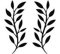 Vivegate Decoración de pared de metal con diseño de hoja de olivo - 40,6 x 40,6 cm, 2 letreros de hierro forjado negro para colgar sobre la puerta
