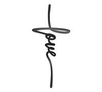 ViveGate Letrero de amor para decoración de pared, cruz de metal, 17.5 x 9.2 pulgadas, palabra negra para el hogar, palabra de amor, Calladagh, decoración bíblica para colgar en la pared (17.5 x 9.2