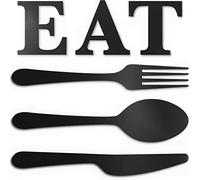 Vivegate Letrero para cocina - Paquete de 4 letreros de metal negro para colgar en la pared de 45,7 x 17,8 cm