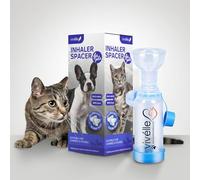 Vivelle Espaciador de inhalador de Mano con 2 máscaras para Gatos y Perros pequeños, Espaciador de inhalador para MDI