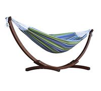 Vivere C8SPCT - Doble algodón hamaca con madera de pino maciza Arc función atril - Tropical
