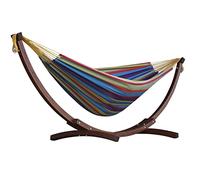 Vivere C8SPCT - Doble algodón hamaca con madera de pino maciza Arc función atril - Tropical