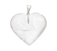 VIVES DE LA CORTADA - Colgante Corazón de Cuarzo - Colgantes de Piedras Minerales Originales - Origen: Brasil - Colgante Mujer - Piedra Natural - Perfecto para Regalo - Pieza única