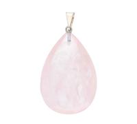 Vives DE LA CORTADA - Colgante Gota de Cuarzo Rosa - Colgantes de Piedras Minerales Originales - Origen: Brasil - Colgante Unisex - Piedra Natural - Pieza única - Piedras Protectoras