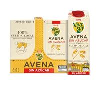 Vivesoy - Bebida Vegetal de Avena Sin Azúcar 100% Cultivo Local - Pack 6 x 1L