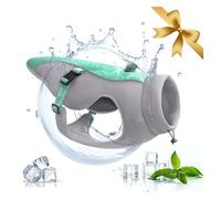 Vivi Bear Chaleco Refrescante de Verano para Perros Medianos y Pequeños Chaqueta Refrescante con Anillo D y Correas Ajustables, Adecuado para Correr, Caminar, Escalar Montañas (Azul, L)