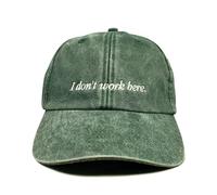 Vivian Flytrap Unisexo I Don't Work Here Gorra de Béisbol Lavada y Bordada - Bottle Green