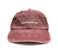 Vivian Flytrap Unisexo I Don't Work Here Gorra de Béisbol Lavada y Bordada - Red