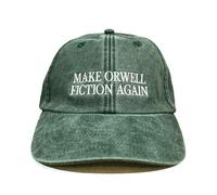 Vivian Flytrap Unisexo Make Orwell Fiction Again Gorra de Béisbol Lavada y Bordada - Bottle Green