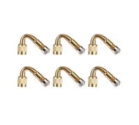 Viviance 45/90/135 grados Ángulo de latón Bicicleta Neumático de aire Extensor de válvula Adaptador de válvula de motocicleta de bicicleta Adaptador de extensión de tubo - Oro 45 Grados 6Pcs
