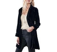 VIVICOLOR Chaqueta larga de terciopelo para mujer, estilo vintage, con frente abierto, chal, chal, gabardina, ropa de abrigo, 19, M