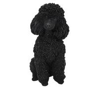 Vivid Arts - Figura decorativa de perro Poodle sentado en negro